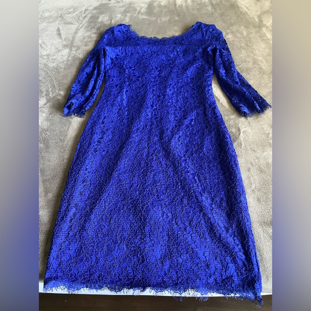 blue lace dress